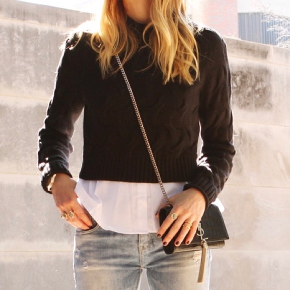 Banana republic crop cable knit sweater